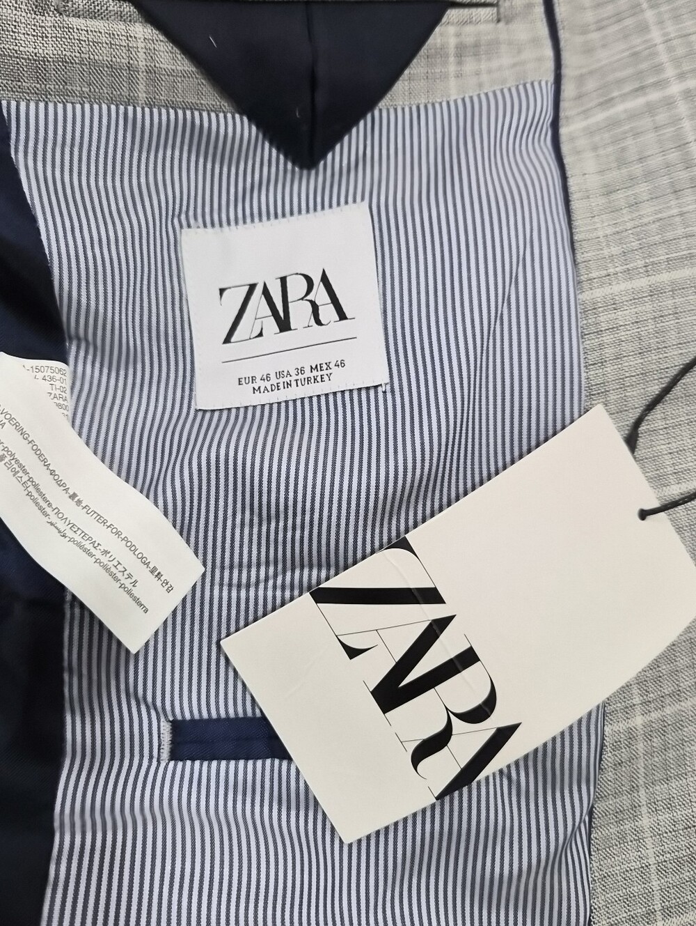 Zara Men's Gray Glen Plaid Suit Jacket & Pants - New With Tags - Picture 4 of 7